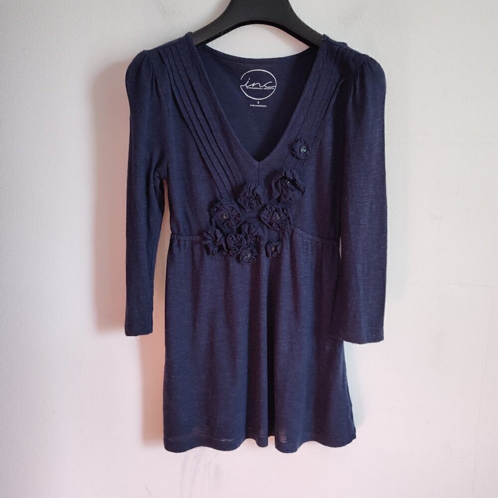 Inc Navy V-Neck Babydoll T-Shirt